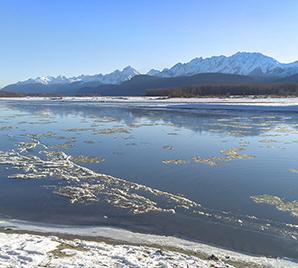 Alaska River in Winter